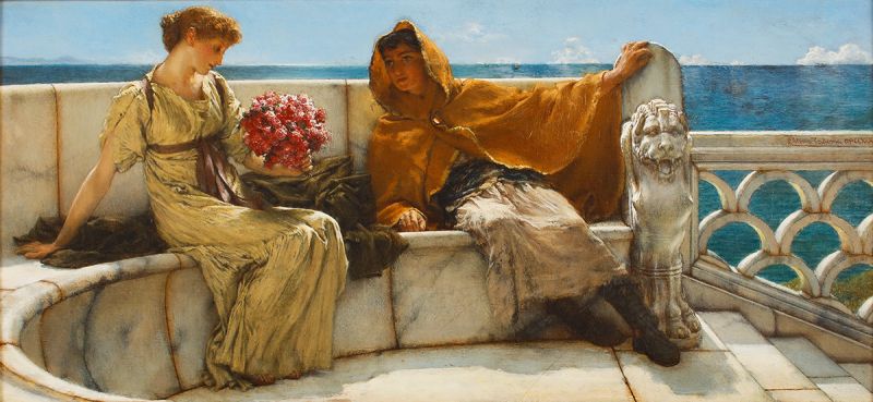 Lawrence Alma-Tadema, ‘Ingang van het theater’ (Ingang tot een Romeins theater), 1866, olieverf op doek. Collectie Fries Museum (Foto: Martin Rijpstra).